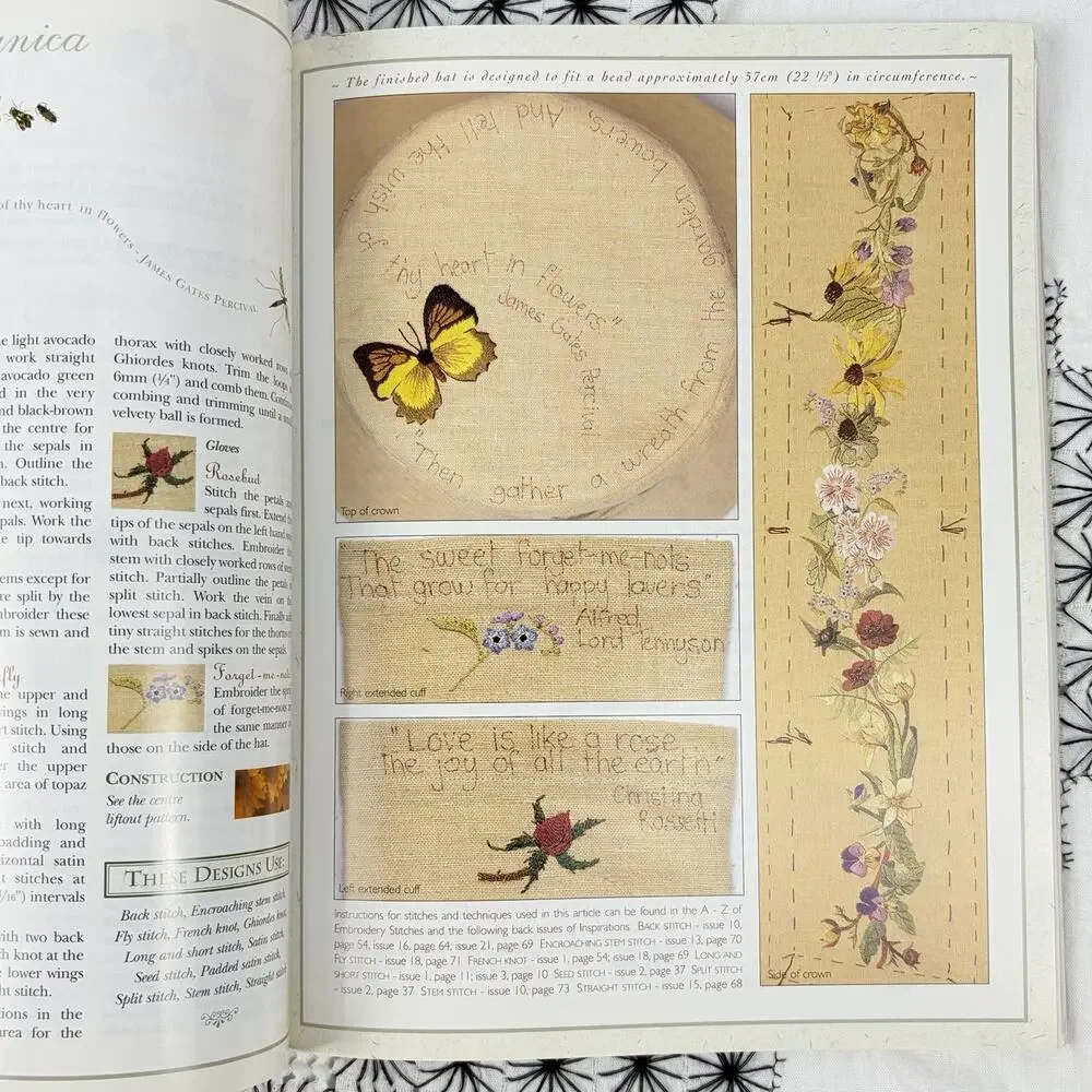 Inspirations Embroidery Magazine 1999 Issue 22 Floral Cottage Seashell Nursery